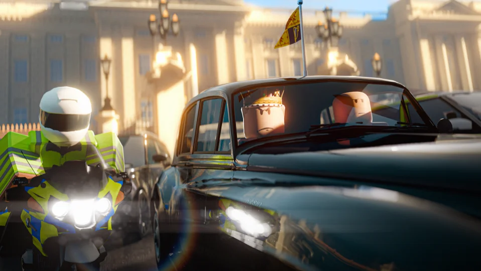 Buckingham Palace screenshot: The Mall and palace gates