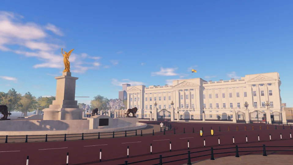Buckingham Palace screenshot: police pursuit, Whitehall
